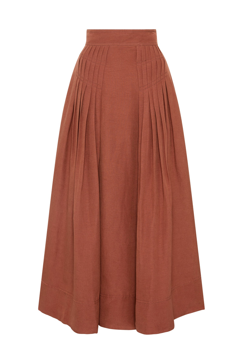 Chloe Tuck Detail Midi Skirt