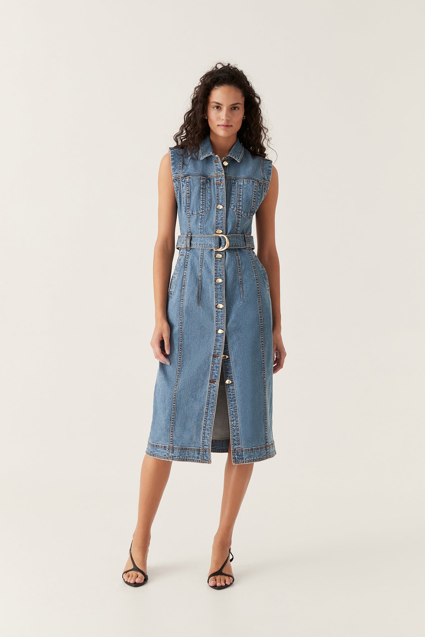 DENIM MIDI DRESS