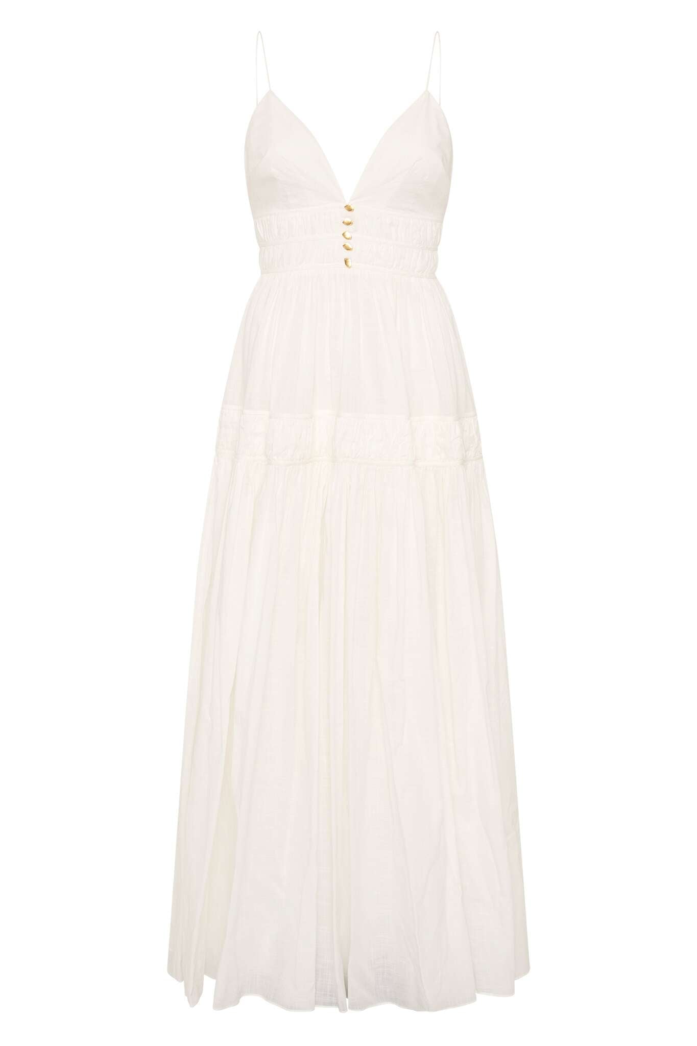 Grace Tiered Maxi Dress, Ivory
