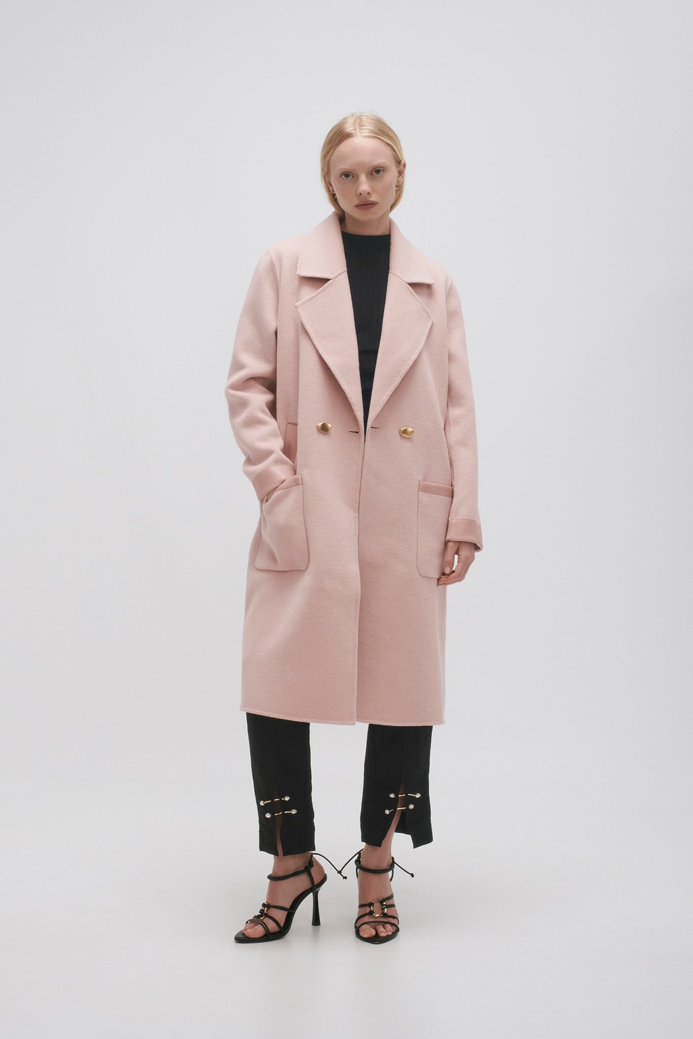 Pink wool 2025 coat zara