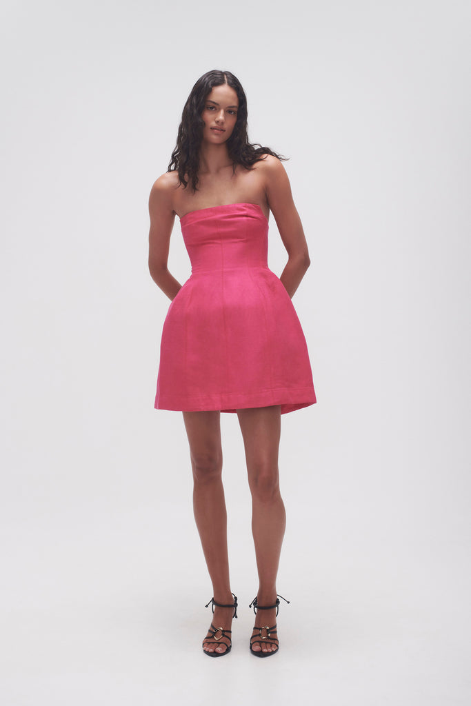 Hot pink clearance silk mini dress