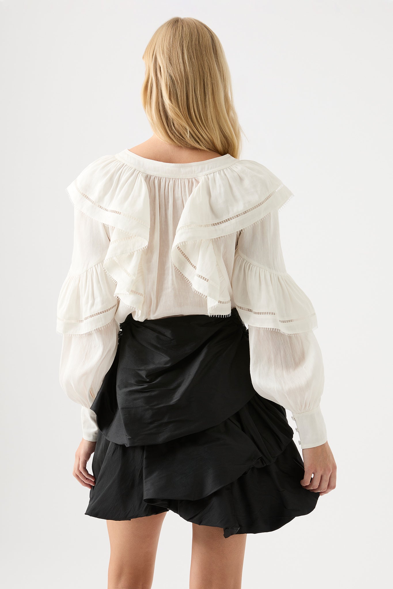 Zoe Ruffle Blouse, Ivory