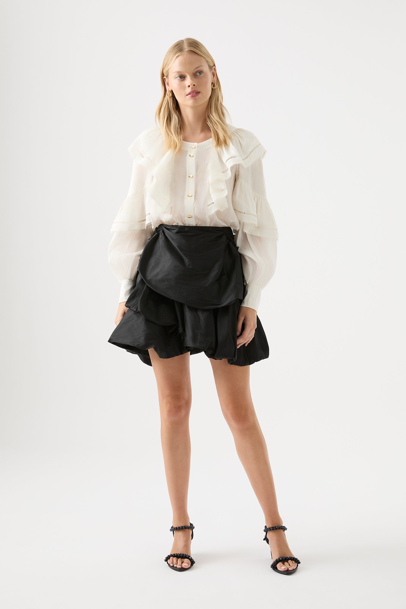 Zoe Ruffle Blouse, Ivory