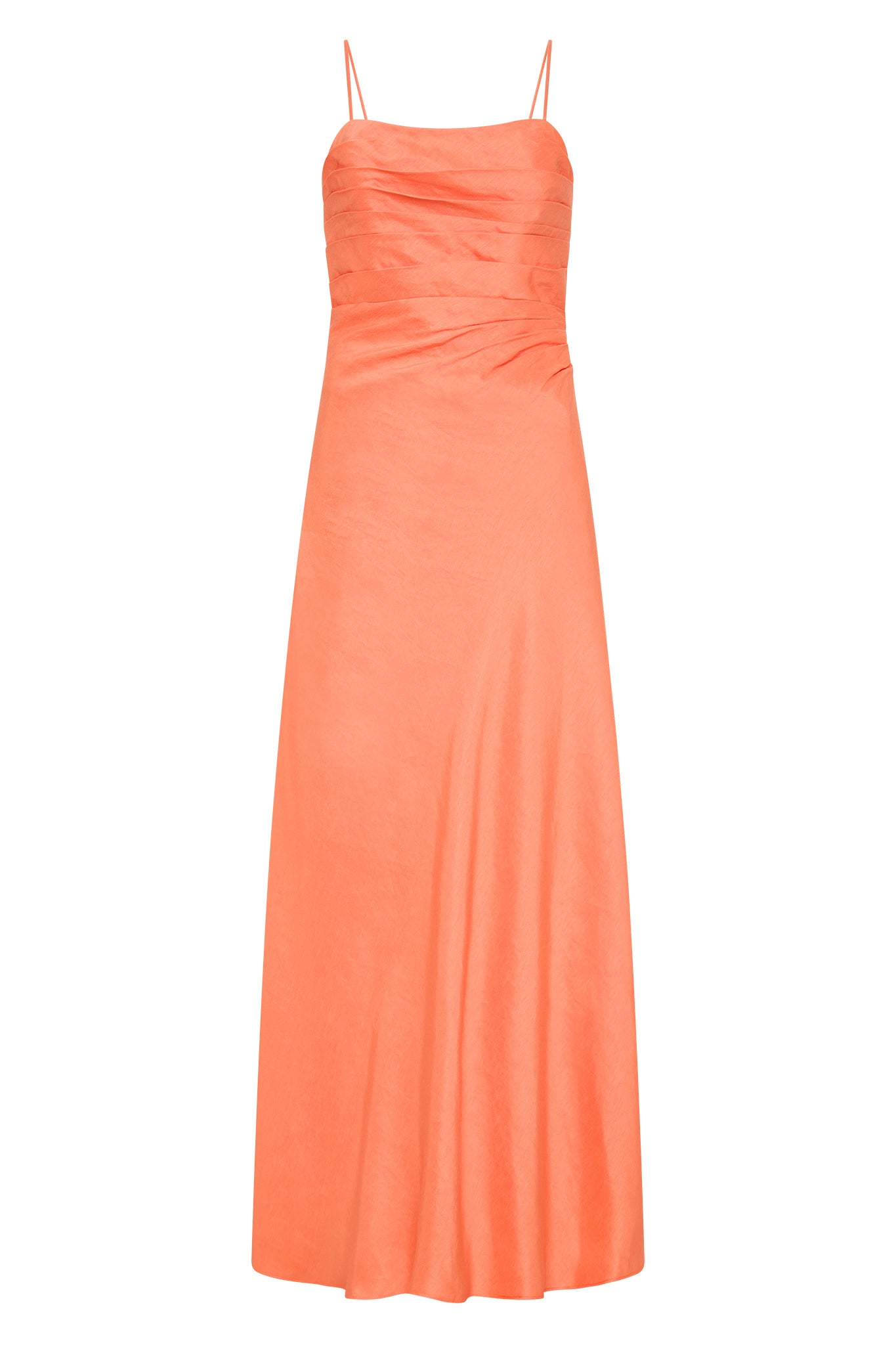 Clarice Draped Maxi Dress, Sunset Orange