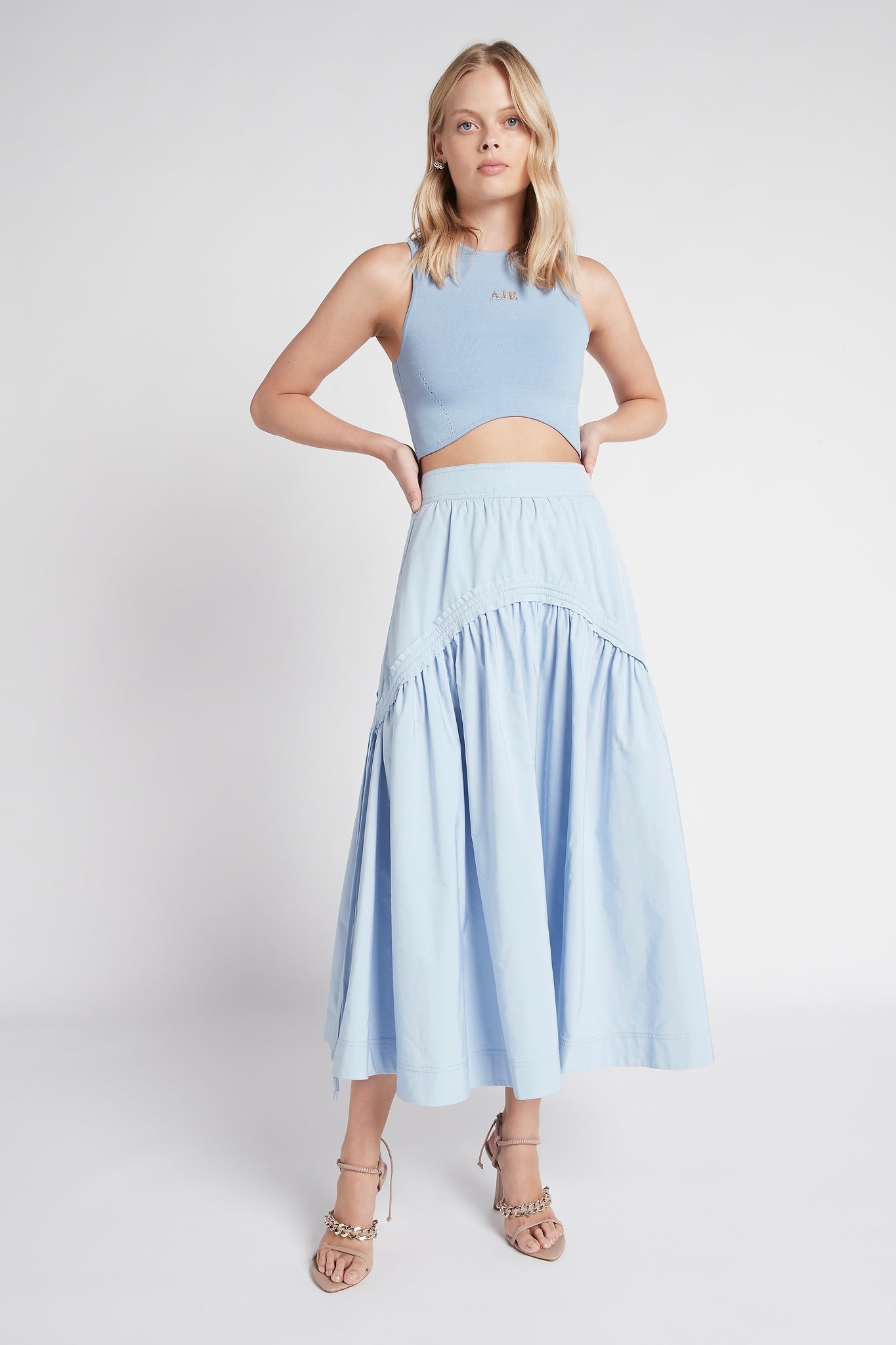 Drawstring on sale midi skirt