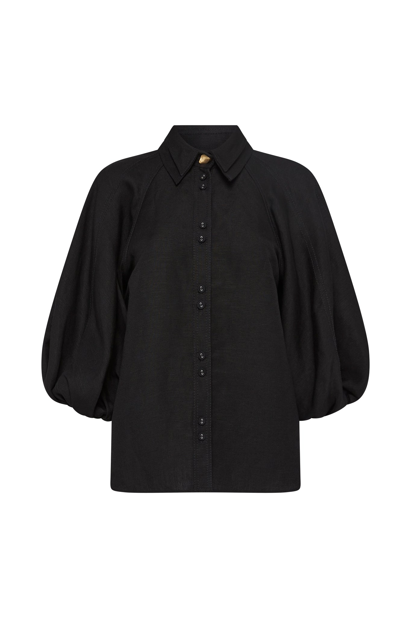 Palms Puff Sleeve Shirt | Black | Aje – Aje ROW