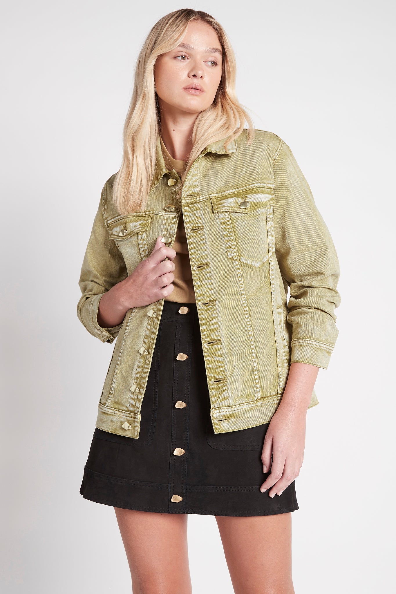 Pastel yellow hotsell denim jacket